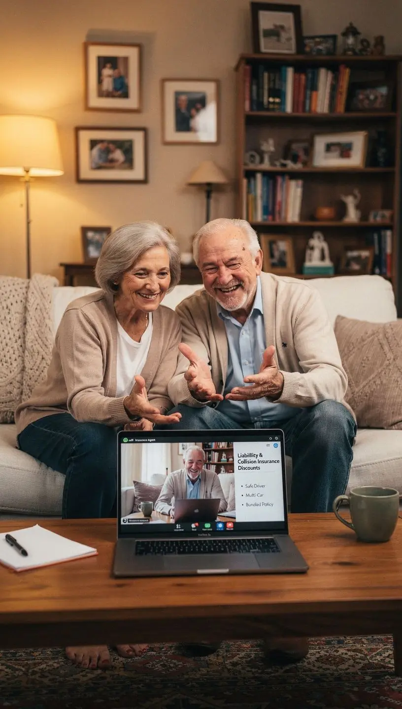 Zdjęcie młodego kierowcy z uśmiechem, przeglądającego ofertę ubezpieczenia.