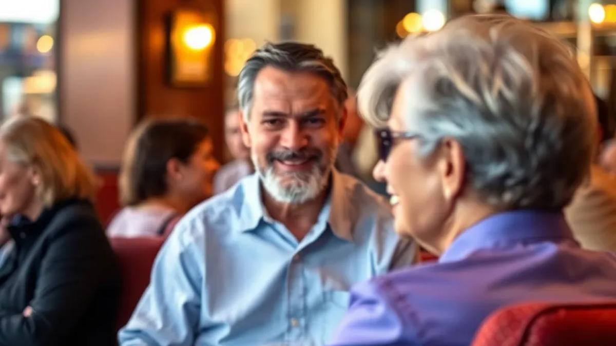 Adults enjoying an early-evening jazz lounge with comfortable seating and warm lighting